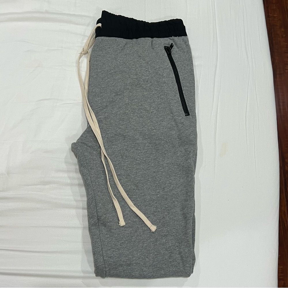 Essentials Heather Gray Joggers with Black Waistband